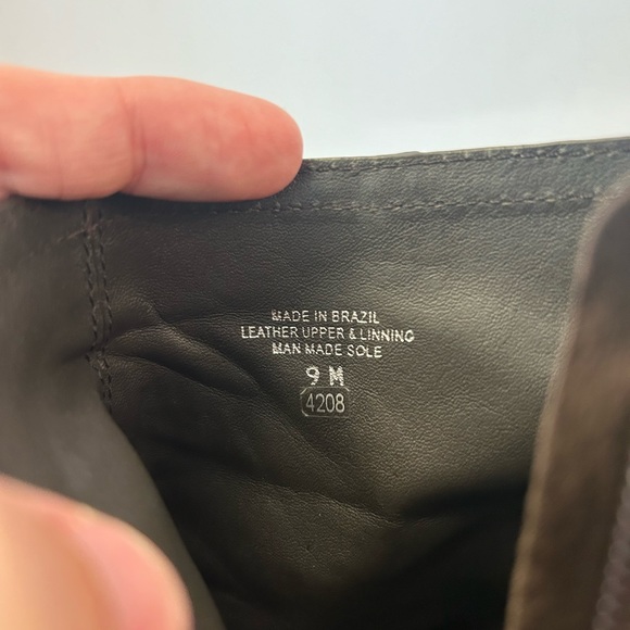 TORY BURCH Wedge Heel Ankle Boots Aaden Brown Suede Gold Logo Womens Size 9M - Picture 8 of 9